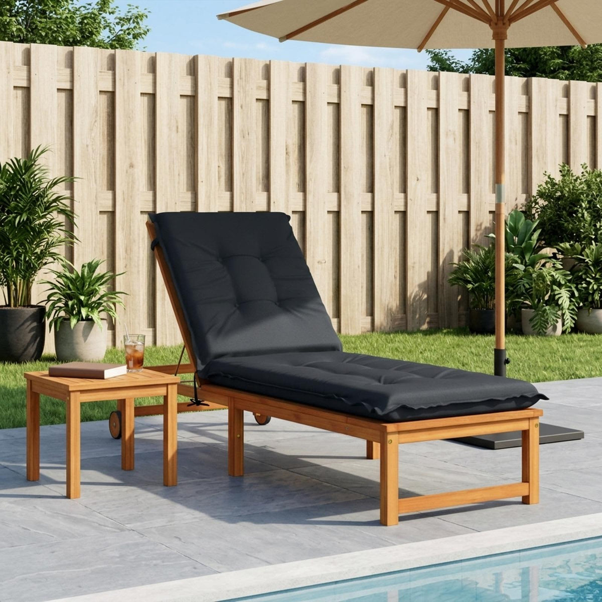 vidaXL Sunlounger Cushion GEMERT 100% Polyester Dark Blue
