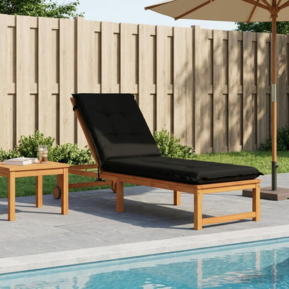 vidaXL Sunlounger Cushion GEMERT 100% Polyester Black 190 x 50 x 9 cm