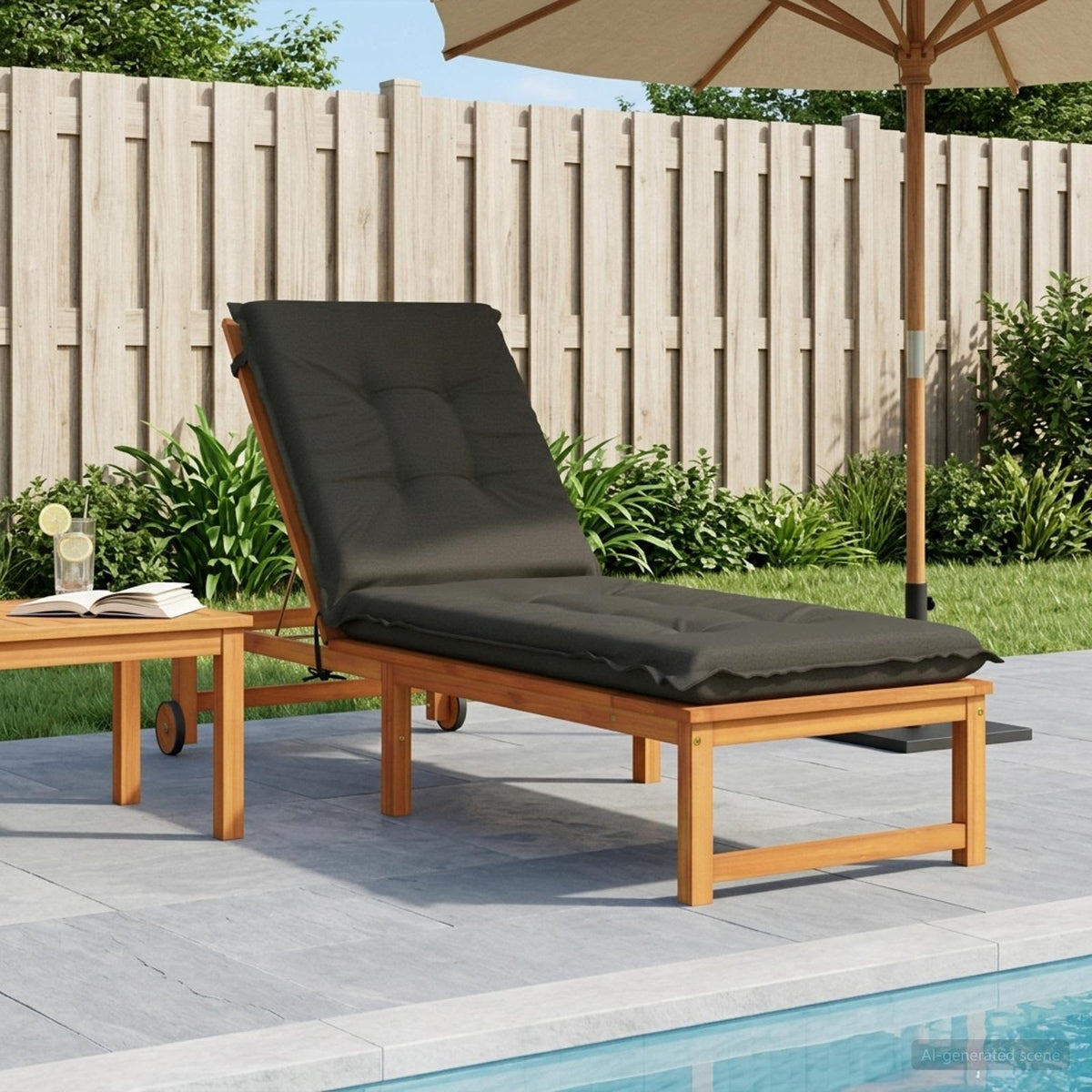vidaXL Sunlounger Cushion GEMERT 100% Polyester Anthracite