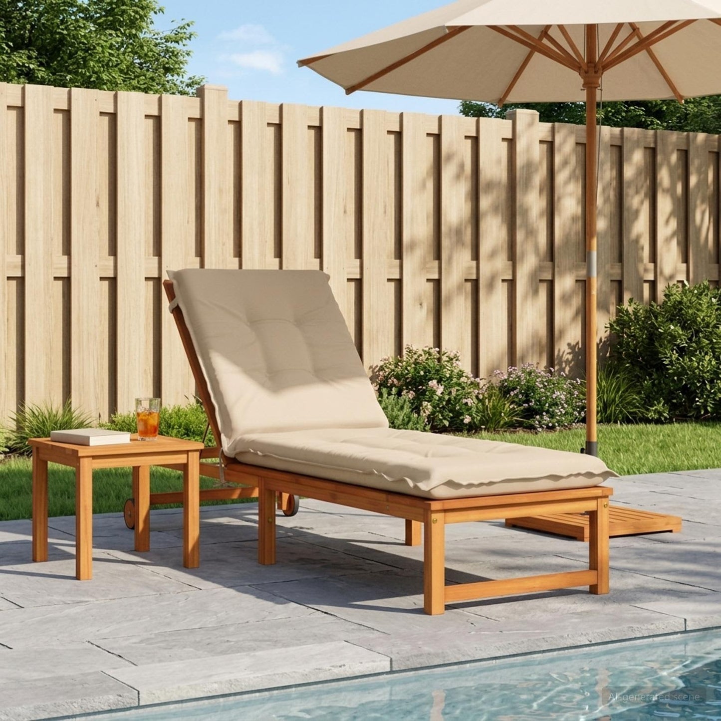vidaXL Sunlounger Cushion GEMERT 100% Polyester Cream 190 x 50 x 9 cm