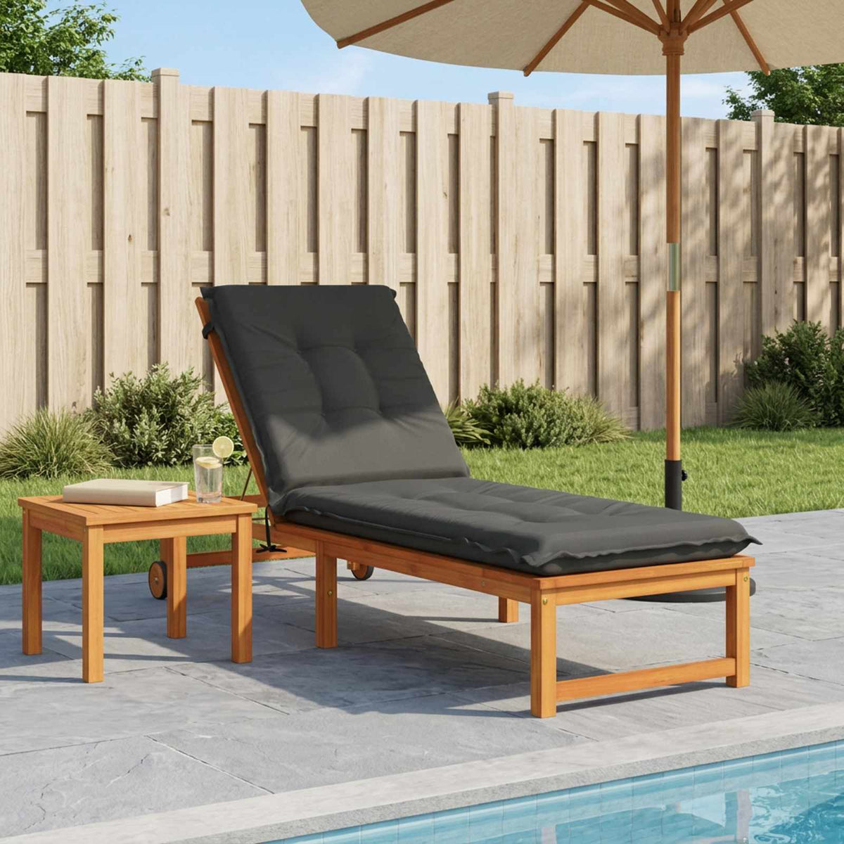 vidaXL Sunlounger Cushion GEMERT 100% Polyester Anthracite