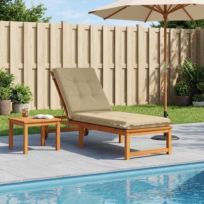 vidaXL Sunlounger Cushion GEMERT 100% Polyester Beige 190 x 60 x 9 cm