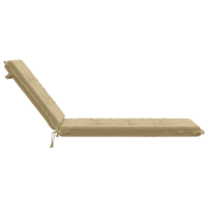 vidaXL Sunlounger Cushion GEMERT 100% Polyester Beige 190 x 60 x 9 cm