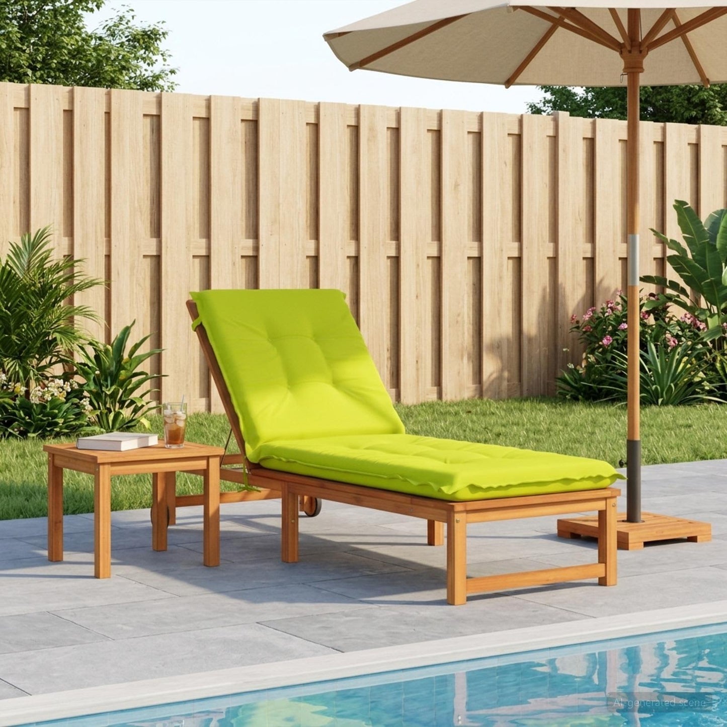 vidaXL Sunlounger Cushion GEMERT 100% Polyester Bright Green