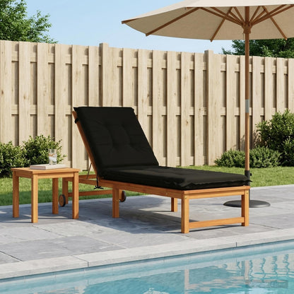 vidaXL Sunlounger Cushion GEMERT 100% Polyester Black 190 x 60 x 9 cm