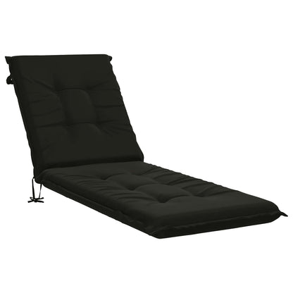 vidaXL Sunlounger Cushion GEMERT 100% Polyester Black 190 x 60 x 9 cm