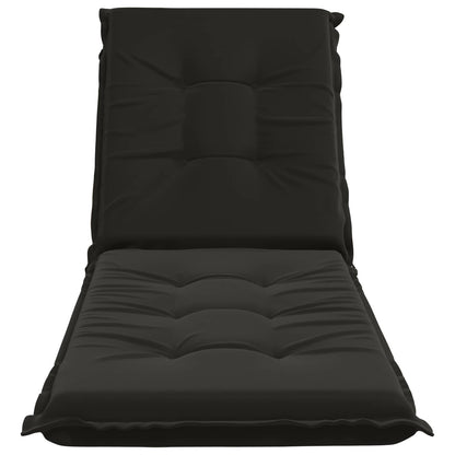 vidaXL Sunlounger Cushion GEMERT 100% Polyester Black 190 x 60 x 9 cm