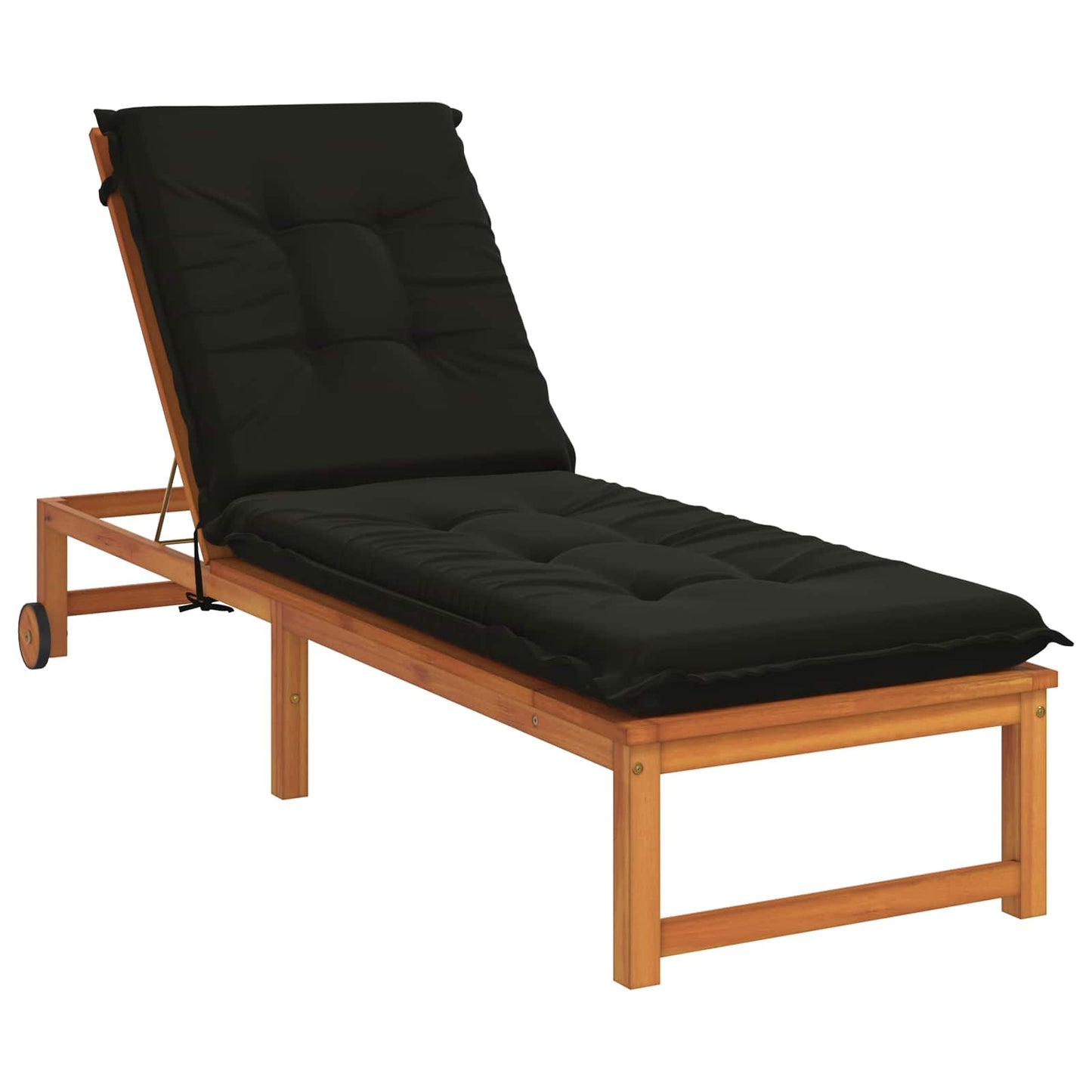 vidaXL Sunlounger Cushion GEMERT 100% Polyester Black 190 x 60 x 9 cm