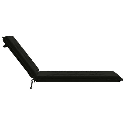 vidaXL Sunlounger Cushion GEMERT 100% Polyester Black 190 x 60 x 9 cm