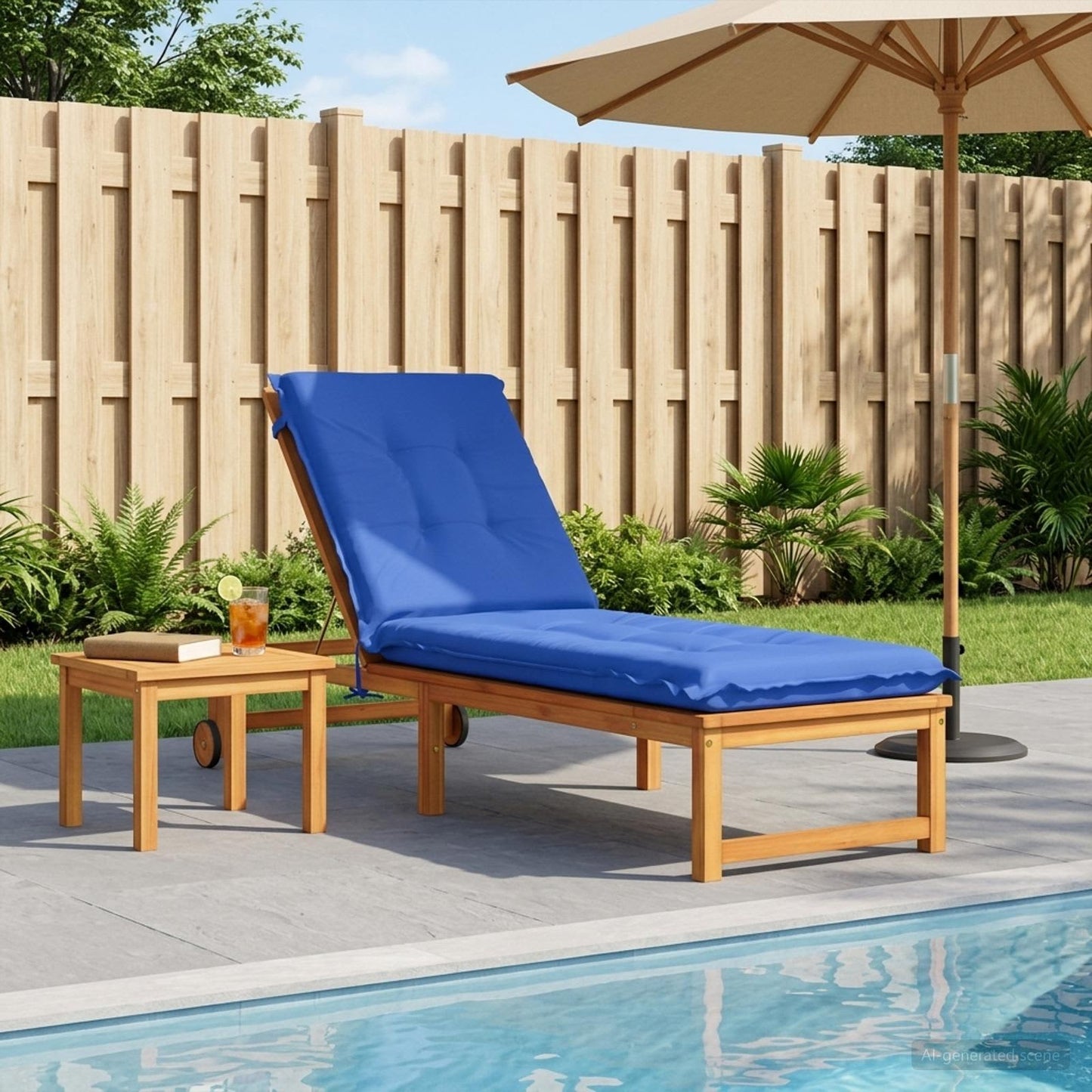 vidaXL Sunlounger Cushion GEMERT 100% Polyester Royal Blue