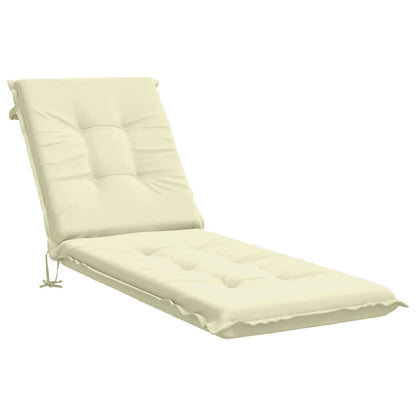 vidaXL Sunlounger Cushion GEMERT 100% Polyester Cream 190 x 60 x 9 cm