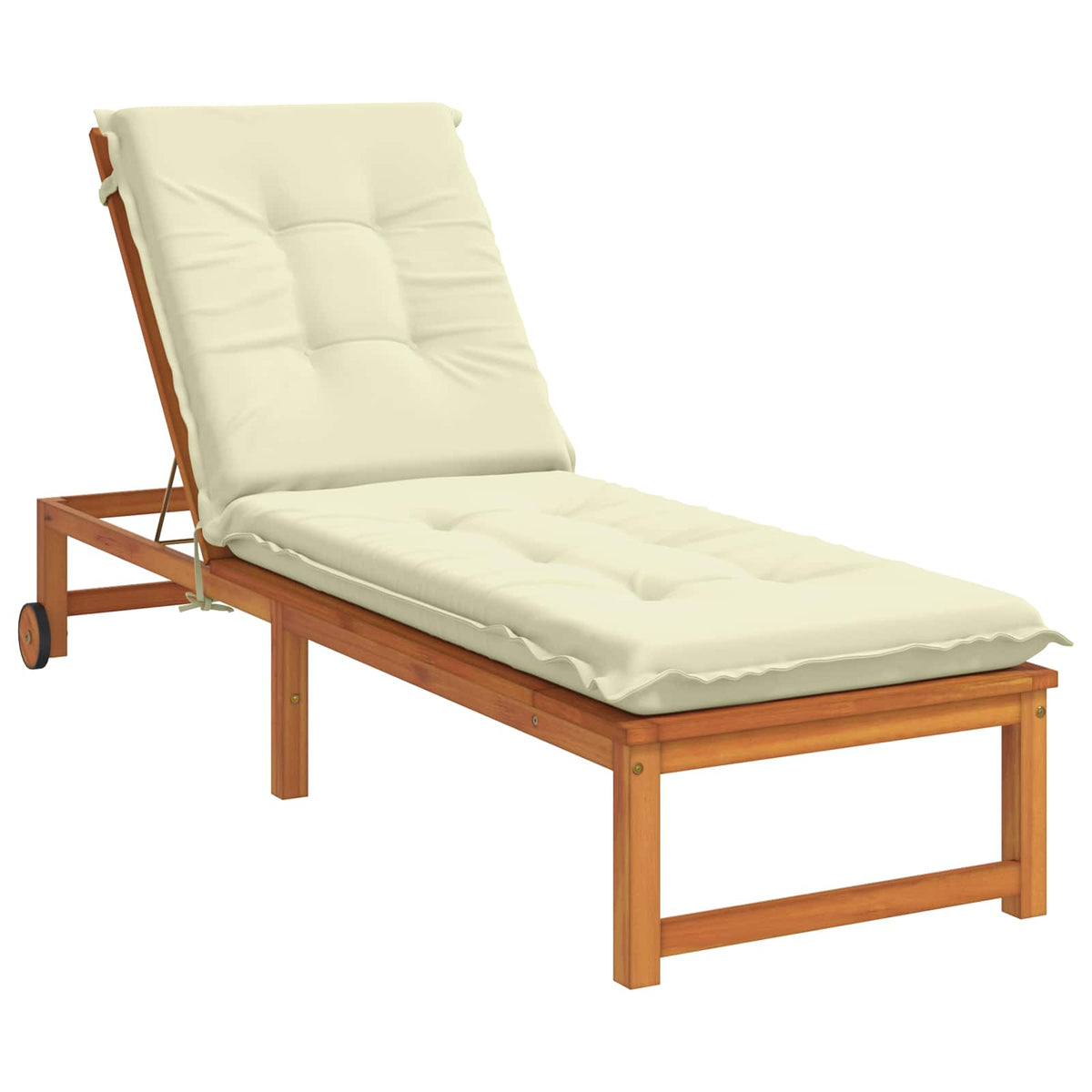 vidaXL Sunlounger Cushion GEMERT 100% Polyester Cream 190 x 60 x 9 cm