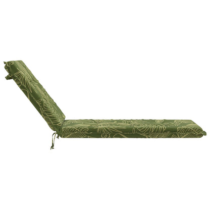 vidaXL Sunlounger Cushion GEMERT 100% Polyester Leaf Design