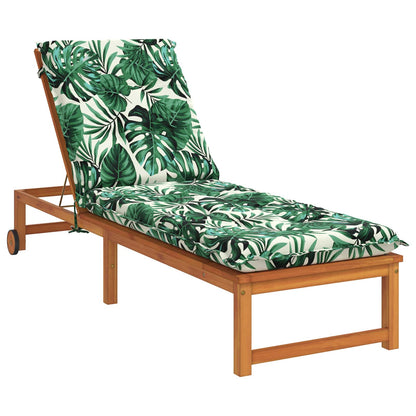 vidaXL Sunlounger Cushion GEMERT 100% Polyester Leaf Pattern