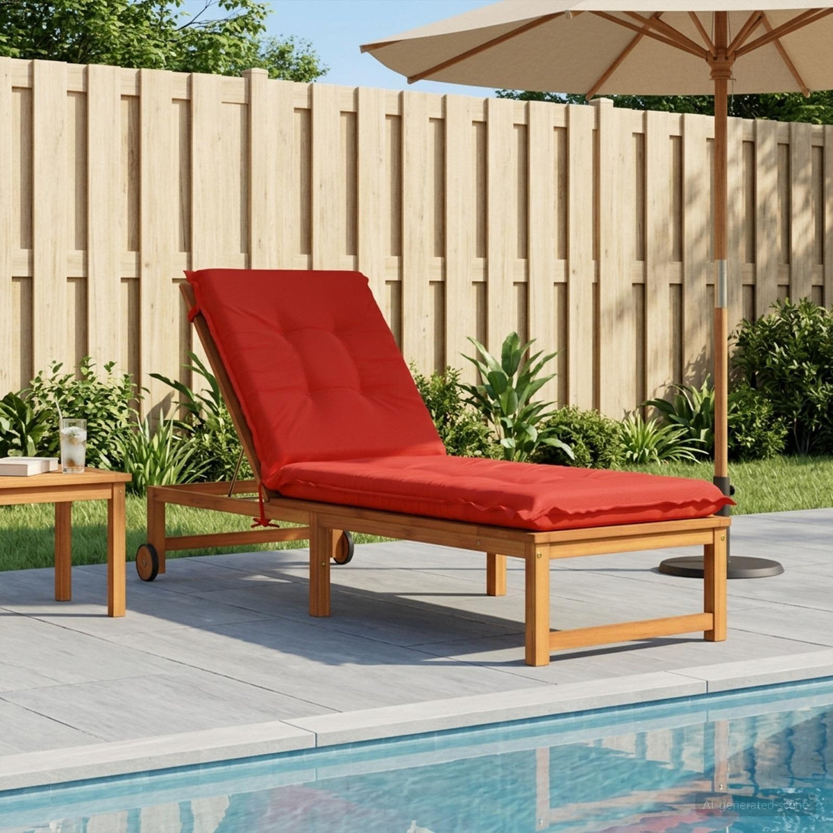 vidaXL Sunlounger Cushion GEMERT 100% Polyester Red 190 x 50 x 9 cm