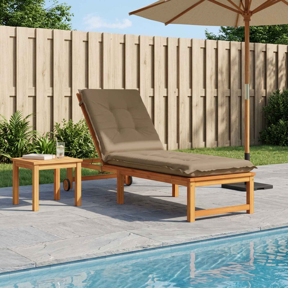 vidaXL Sunlounger Cushion GEMERT 100% Polyester Taupe 190 x 50 x 9 cm