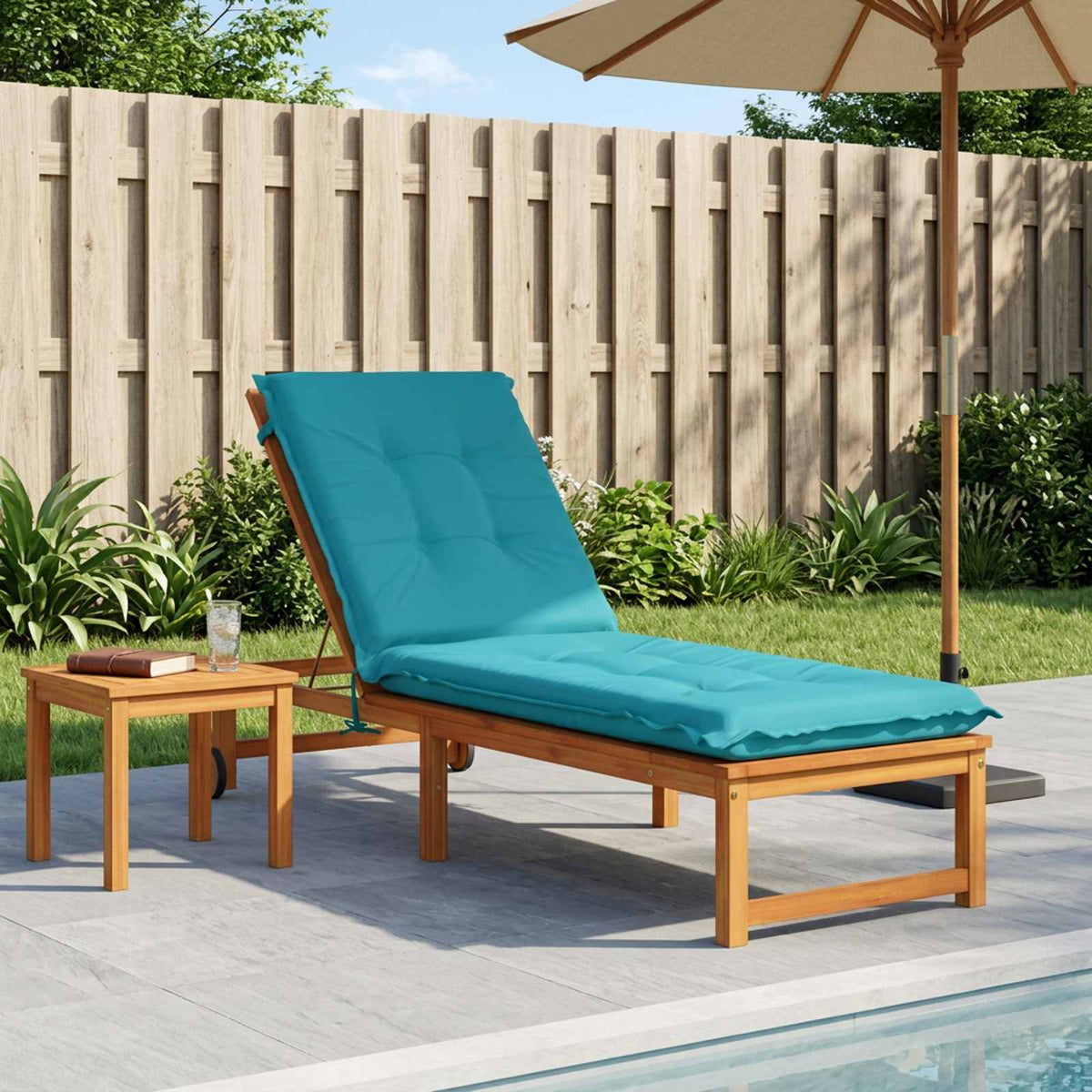 vidaXL Sunlounger Cushion GEMERT 100% Polyester Turquoise