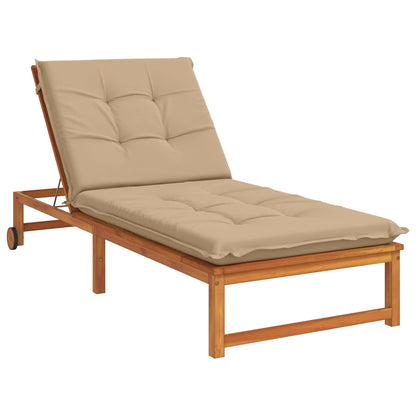 vidaXL Sunlounger Cushion GEMERT 100% Polyester Sand 190 x 70 x 9 cm