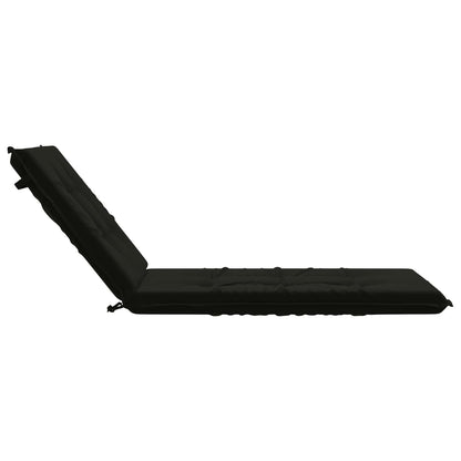vidaXL Sunlounger Cushion GEMERT 100% Polyester Black 190 x 70 x 9 cm
