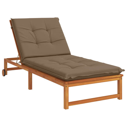 vidaXL Sunlounger Cushion GEMERT 100% Polyester Taupe 190 x 80 x 9 cm