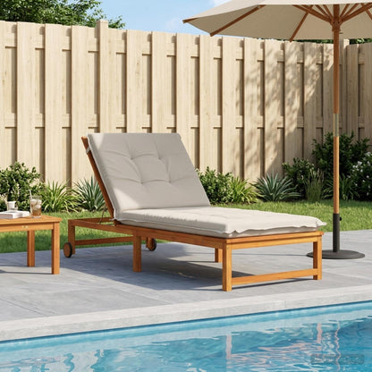 vidaXL Sunlounger Cushion GEMERT 100% Polyester White 190 x 80 x 9 cm