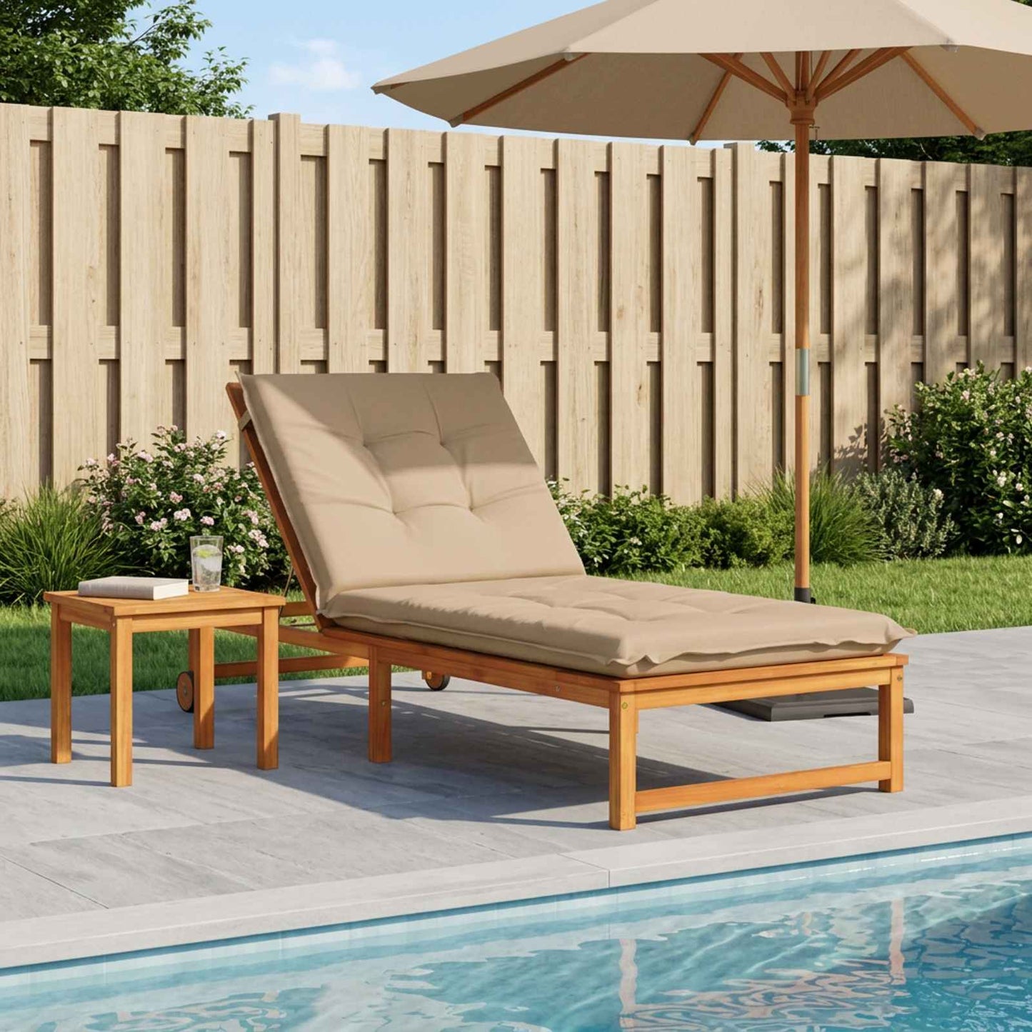 vidaXL Sunlounger Cushion GEMERT 100% Polyester Sand 190 x 70 x 9 cm