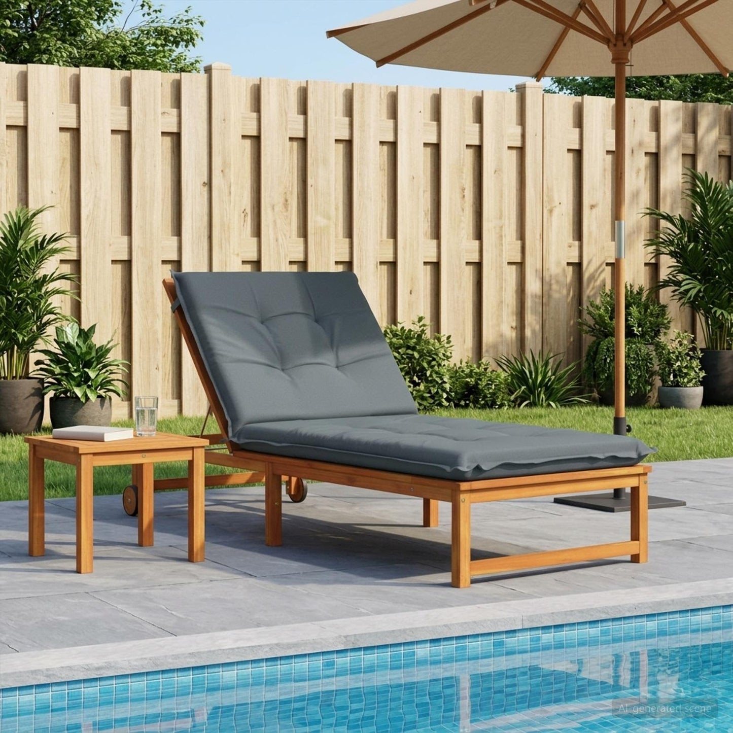 vidaXL Sunlounger Cushion GEMERT 100% Polyester Blue 190 x 70 x 9 cm