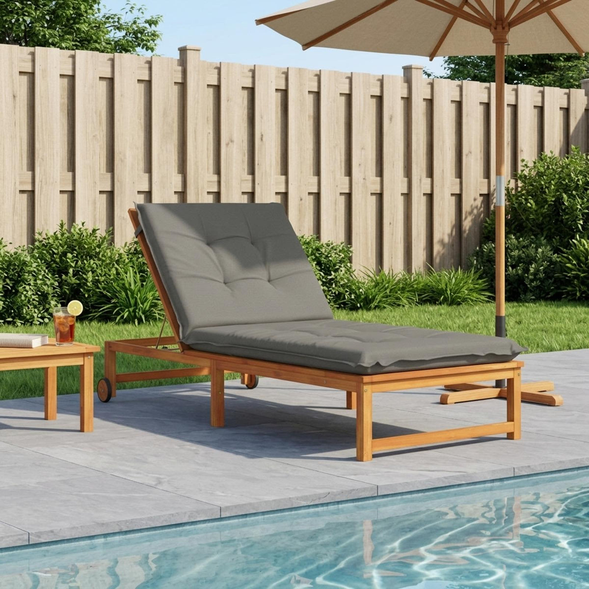 vidaXL Sunlounger Cushion GEMERT 100% Polyester Grey 190 x 70 x 9 cm
