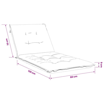 vidaXL Sunlounger Cushion GEMERT 100% Polyester Grey 190 x 80 x 9 cm