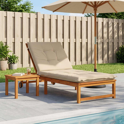 vidaXL Sunlounger Cushion GEMERT 100% Polyester Cream 190 x 80 x 9 cm
