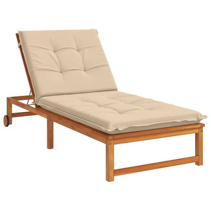 vidaXL Sunlounger Cushion GEMERT 100% Polyester Cream 190 x 80 x 9 cm