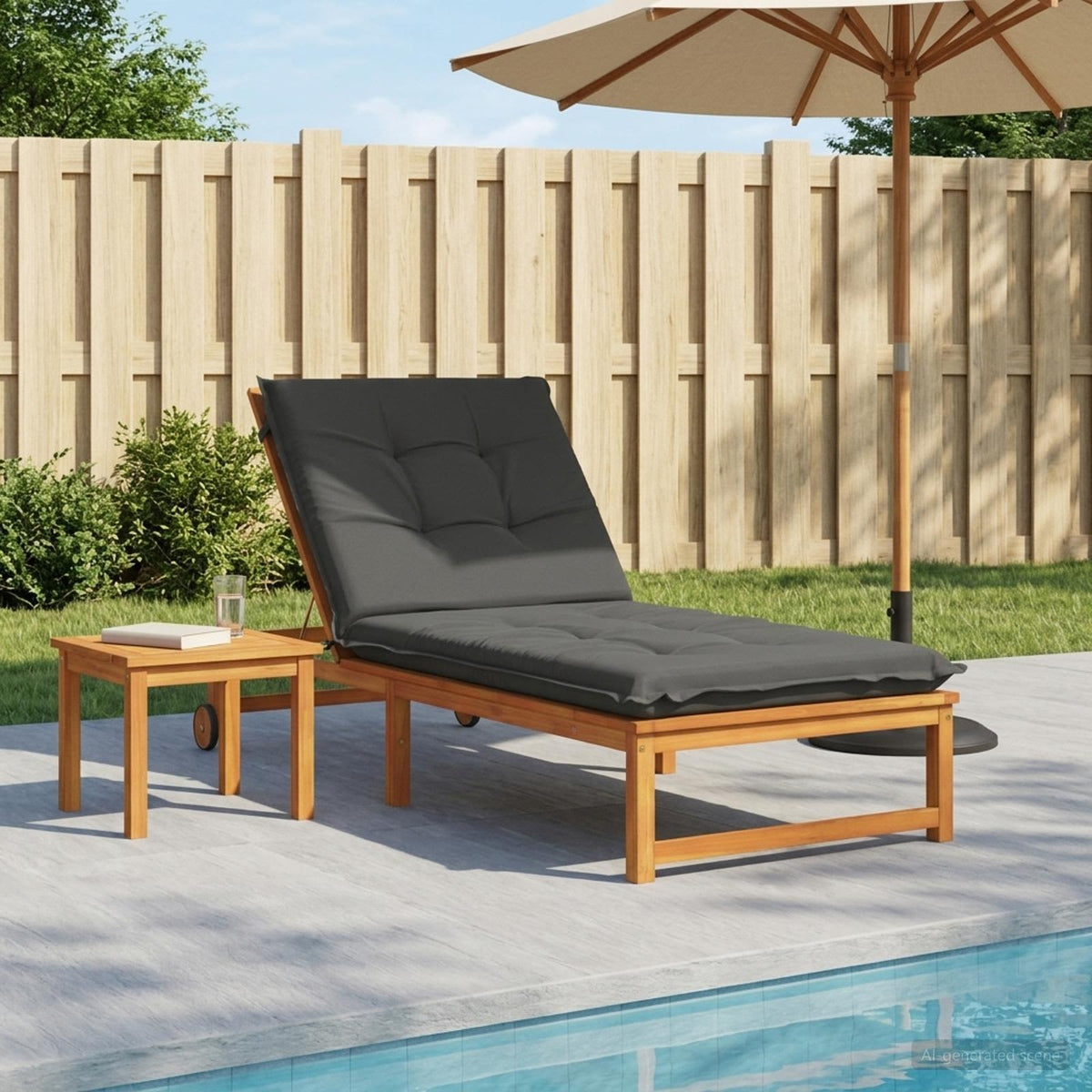 vidaXL Sunlounger Cushion GEMERT 100% Polyester Anthracite