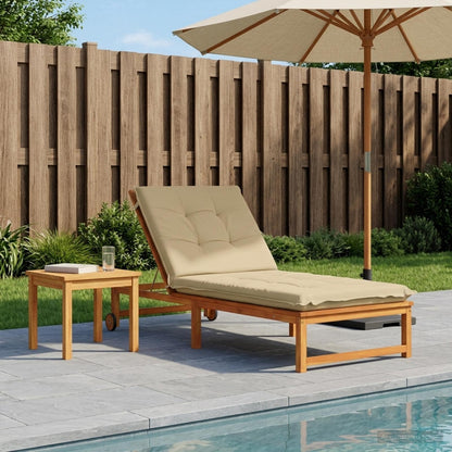 vidaXL Sunlounger Cushion GEMERT 100% Polyester Beige 190 x 80 x 9 cm