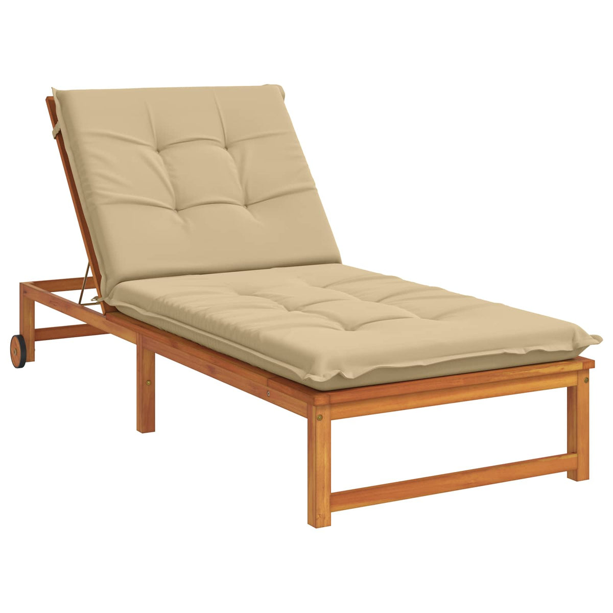 vidaXL Sunlounger Cushion GEMERT 100% Polyester Beige 190 x 80 x 9 cm