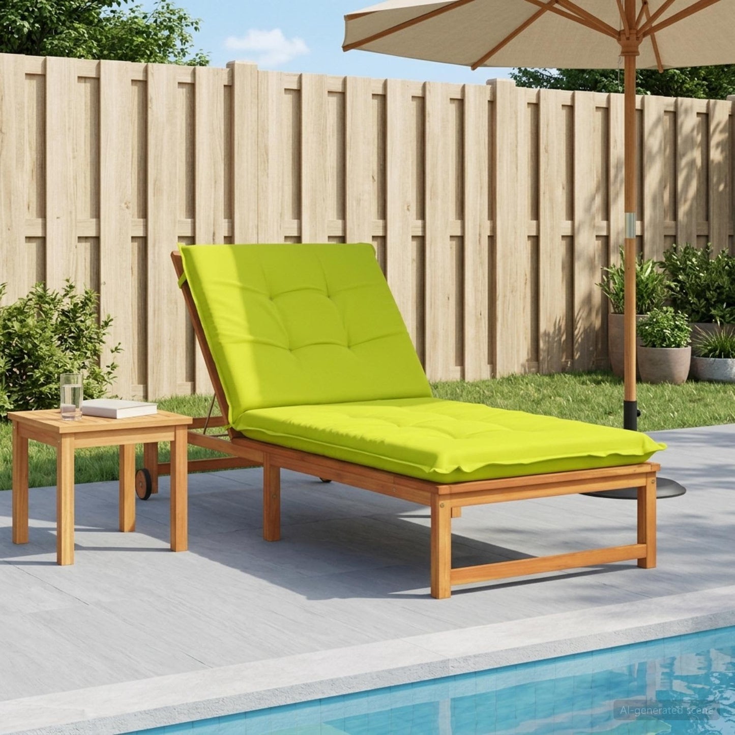 vidaXL Sunlounger Cushion GEMERT 100% Polyester Bright Green