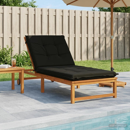 vidaXL Sunlounger Cushion GEMERT 100% Polyester Black 190 x 80 x 9 cm