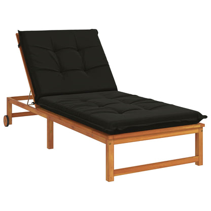 vidaXL Sunlounger Cushion GEMERT 100% Polyester Black 190 x 80 x 9 cm