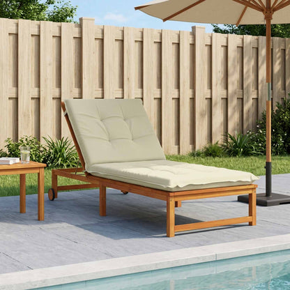 vidaXL Sunlounger Cushion GEMERT 100% Polyester Cream 190 x 90 x 9 cm