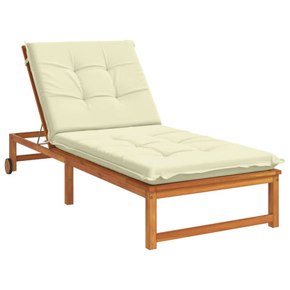 vidaXL Sunlounger Cushion GEMERT 100% Polyester Cream 190 x 80 x 9 cm