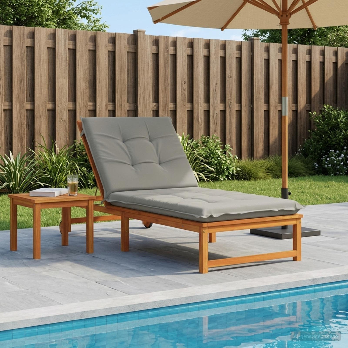 vidaXL Sunlounger Cushion GEMERT 100% Polyester Grey 190 x 70 x 9 cm