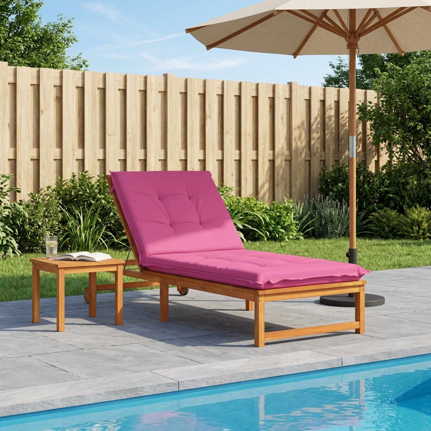 vidaXL Sunlounger Cushion GEMERT 100% Polyester Pink 190 x 80 x 9 cm