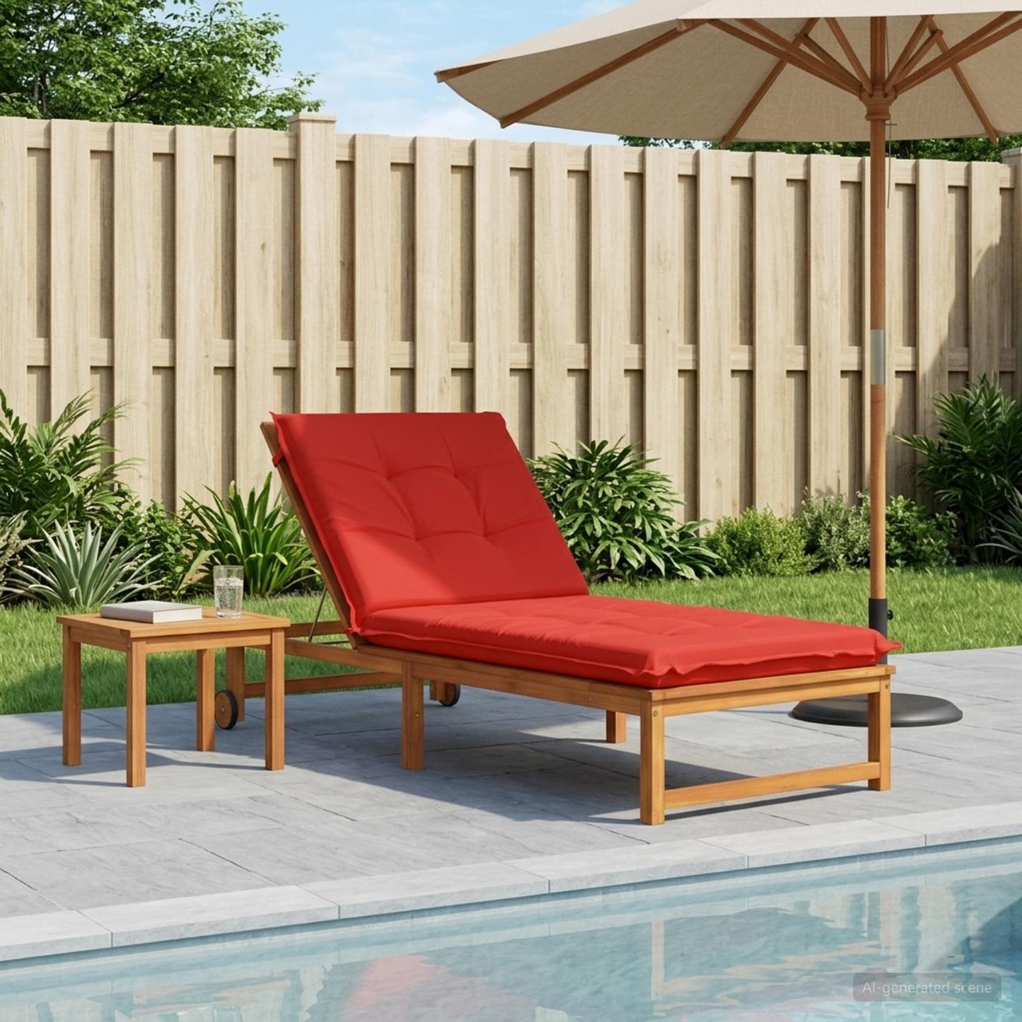 vidaXL Sunlounger Cushion GEMERT 100% Polyester Red 190 x 80 x 9 cm