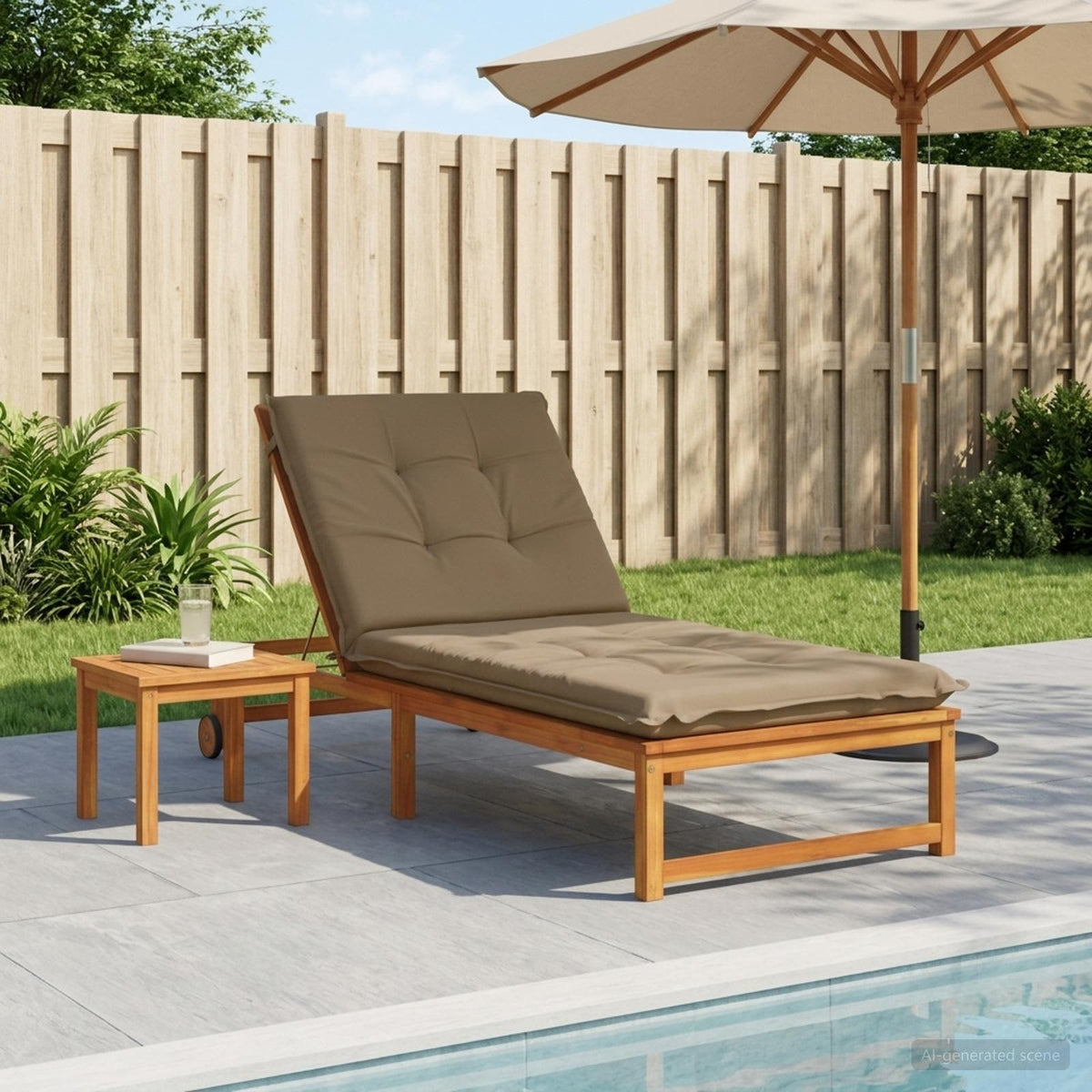 vidaXL Sunlounger Cushion GEMERT 100% Polyester Taupe 190 x 70 x 9 cm