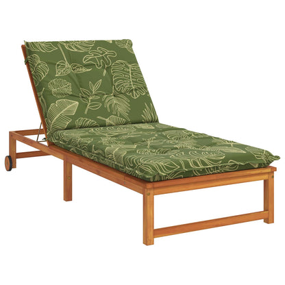 vidaXL Sunlounger Cushion GEMERT 100% Polyester Leaf Design