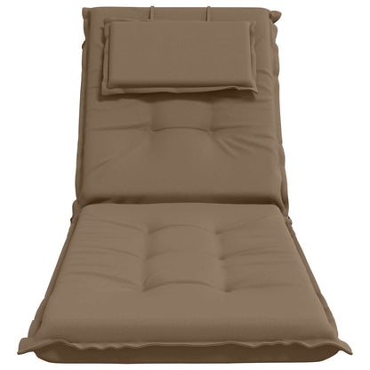 vidaXL Sunlounger Cushion GEMERT 100% Polyester Taupe 190 x 50 x 9 cm