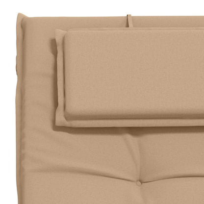 vidaXL Sunlounger Cushion GEMERT 100% Polyester Sand 190 x 50 x 9 cm