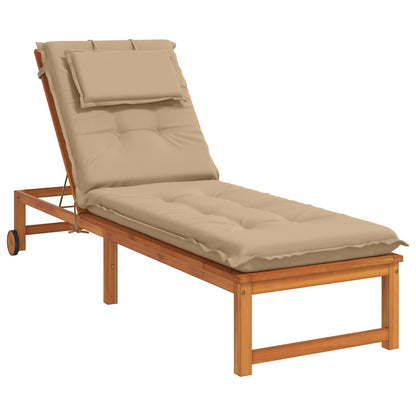 vidaXL Sunlounger Cushion GEMERT 100% Polyester Sand 190 x 50 x 9 cm