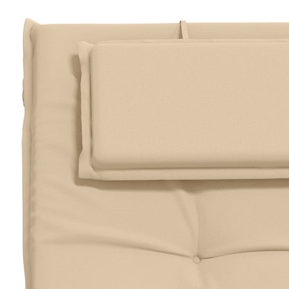 vidaXL Sunlounger Cushion GEMERT 100% Polyester Cream 190 x 50 x 9 cm