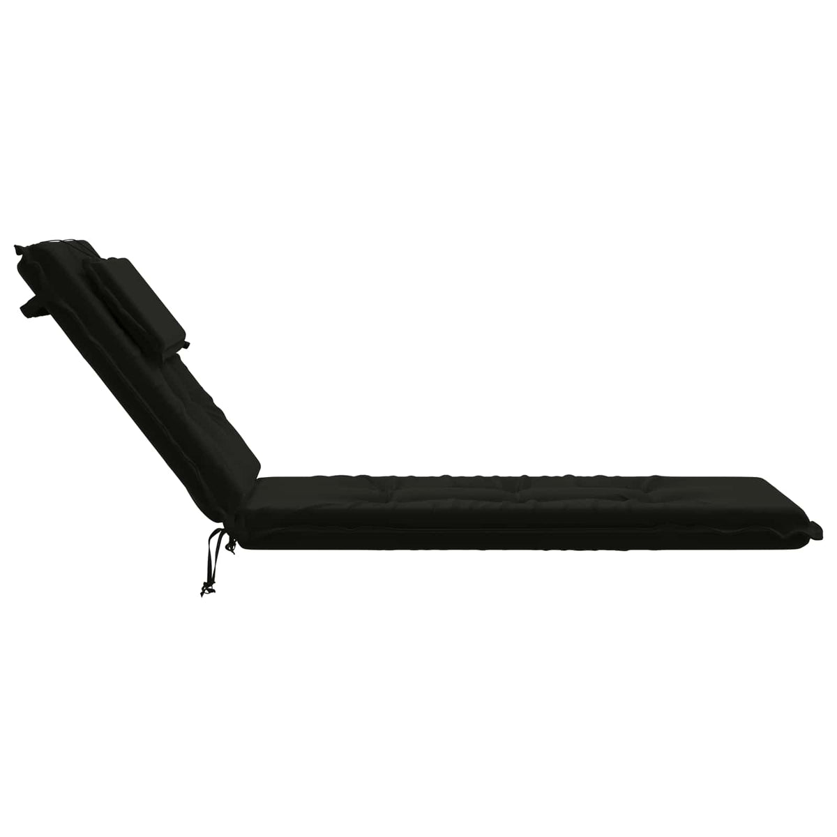 vidaXL Sunlounger Cushion GEMERT 100% Polyester Black 190 x 50 x 9 cm