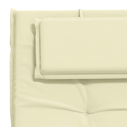 vidaXL Sunlounger Cushion GEMERT 100% Polyester Cream 190 x 50 x 9 cm